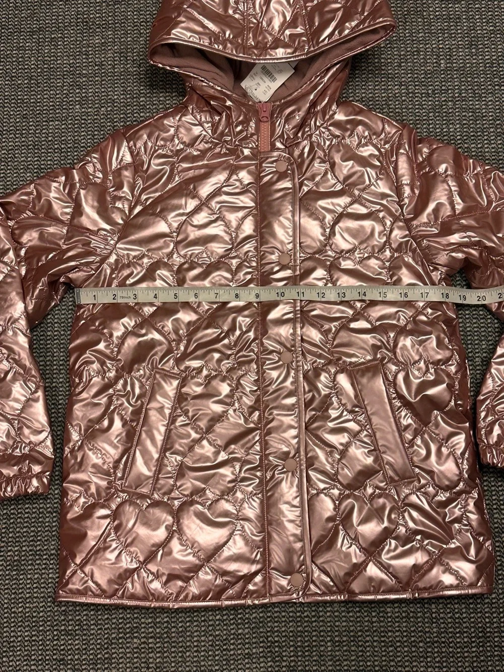 🆕 J. Crew Pippa Metallic Quilted Hooded Jacket with Primaloft